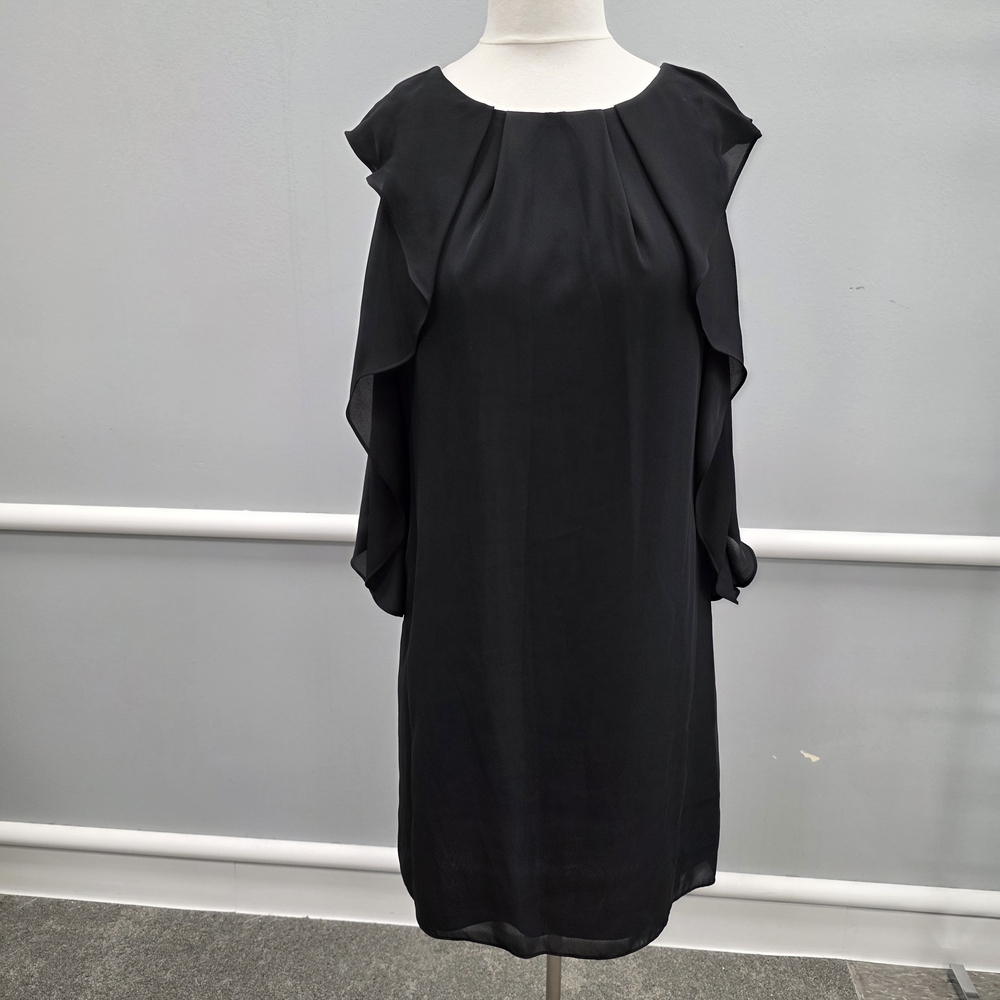 Vince Camuto Black Ruffle Sleeve Dress